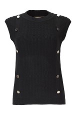 Jacquard knit vest with metal buttons