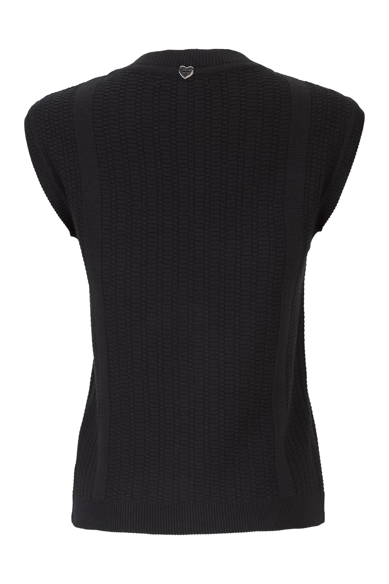 Jacquard knit vest with metal buttons