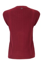 Gilet en maille jacquard à boutons métalliques