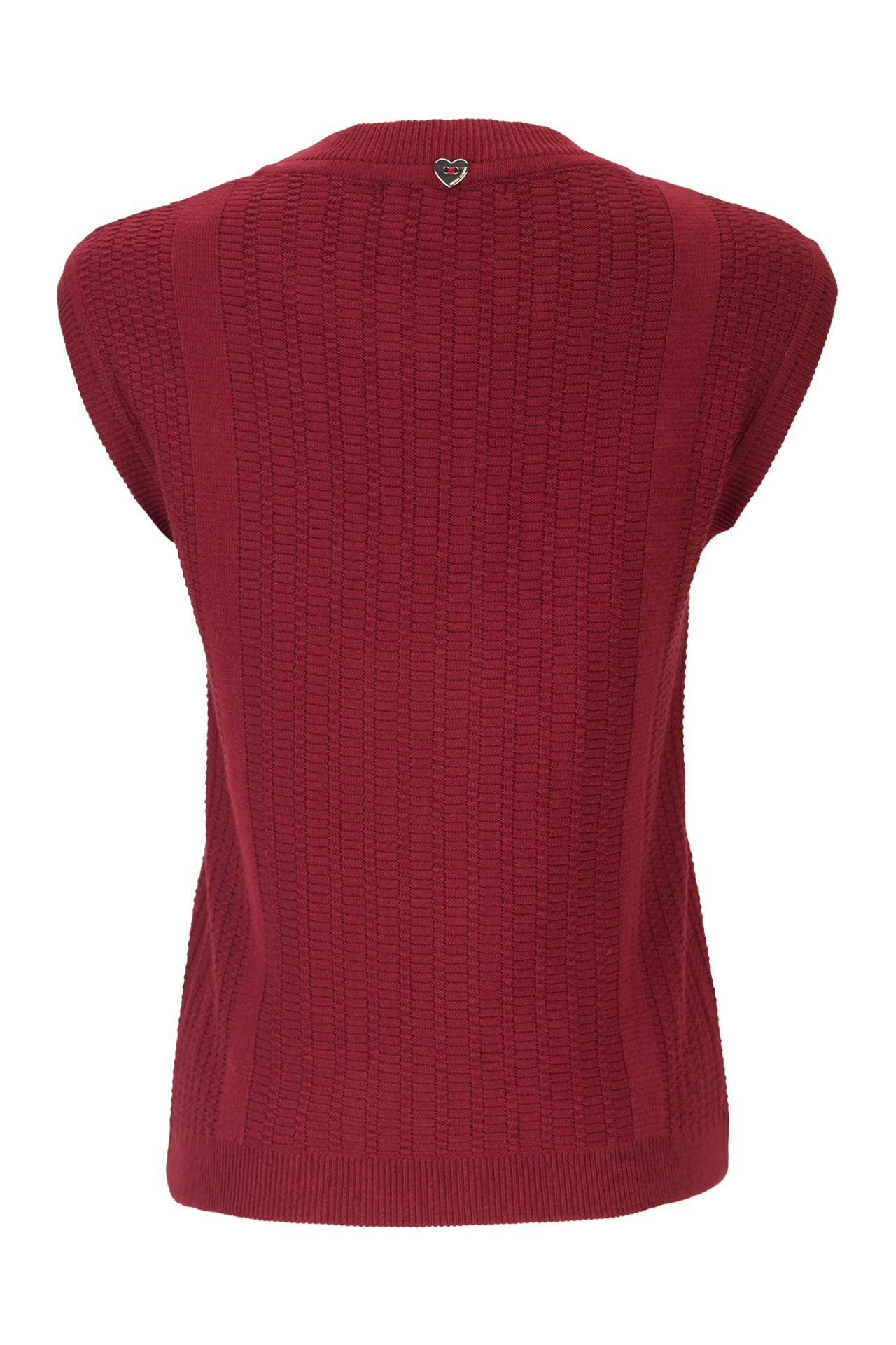 Gilet en maille jacquard à boutons métalliques