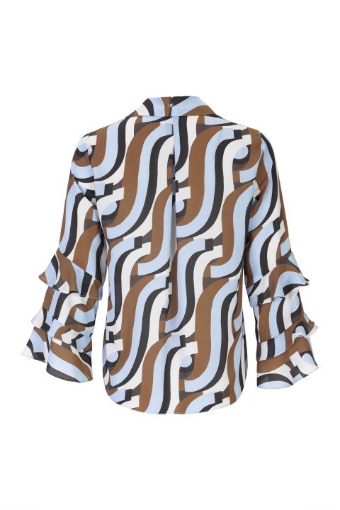 Printed tunic with ruffled sleeves Printed tunic with ruffled sleeves