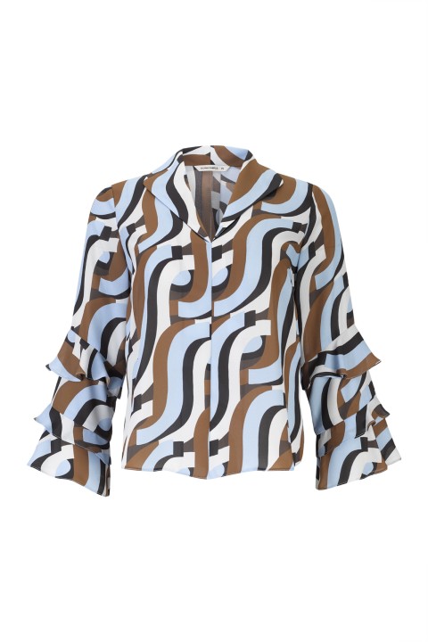 Printed tunic with ruffled sleeves Printed tunic with ruffled sleeves