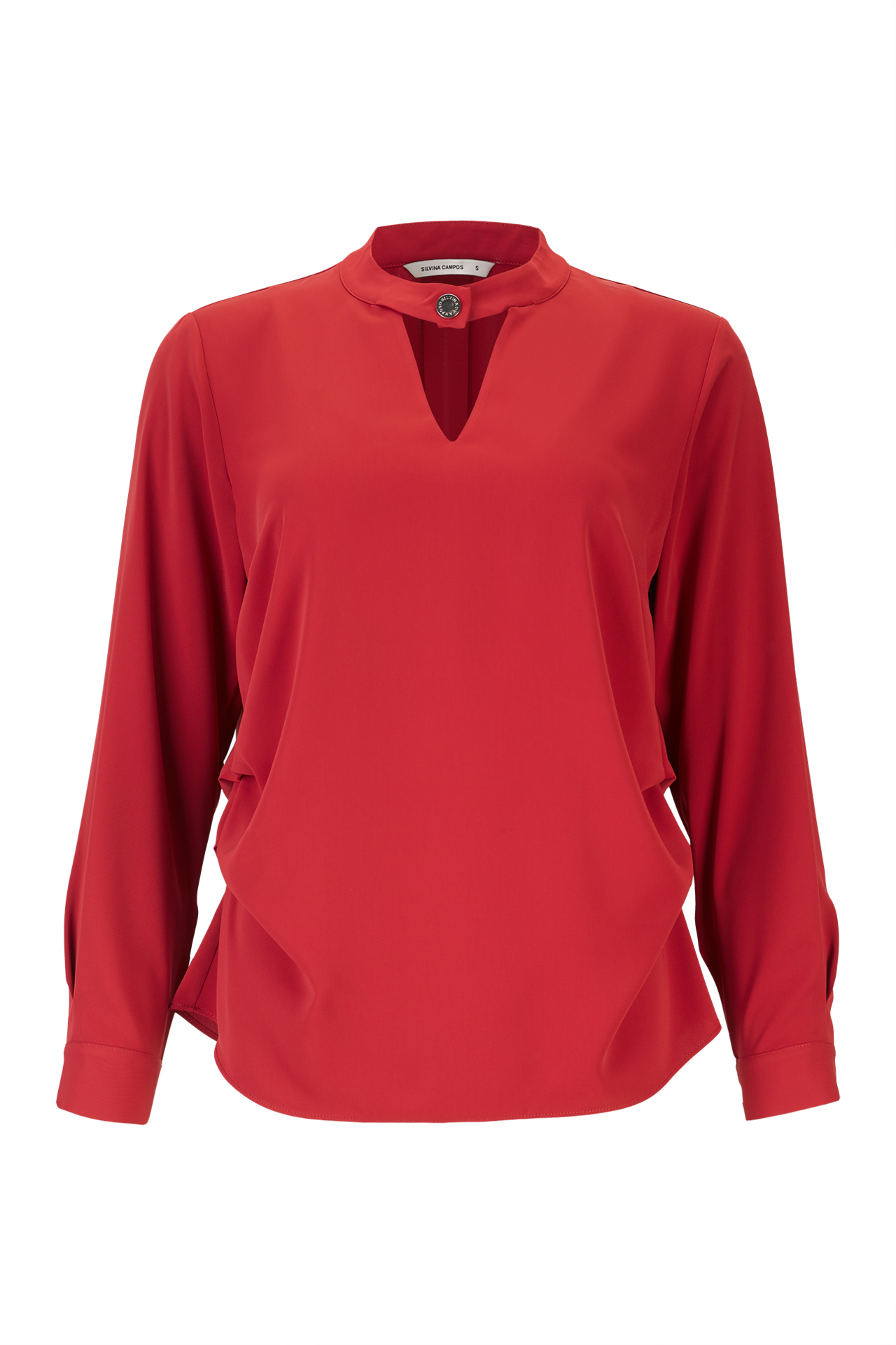 Tunic with snap-button neckline