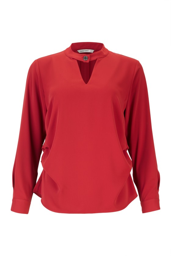 Tunic with snap-button neckline