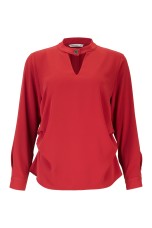 Tunic with snap-button neckline