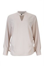 Tunic with snap-button neckline