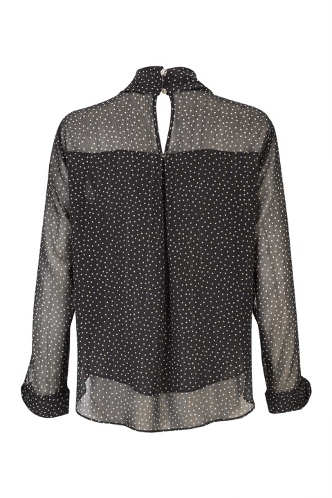 Polka dot tunic with twisted collar Polka dot tunic with twisted collar