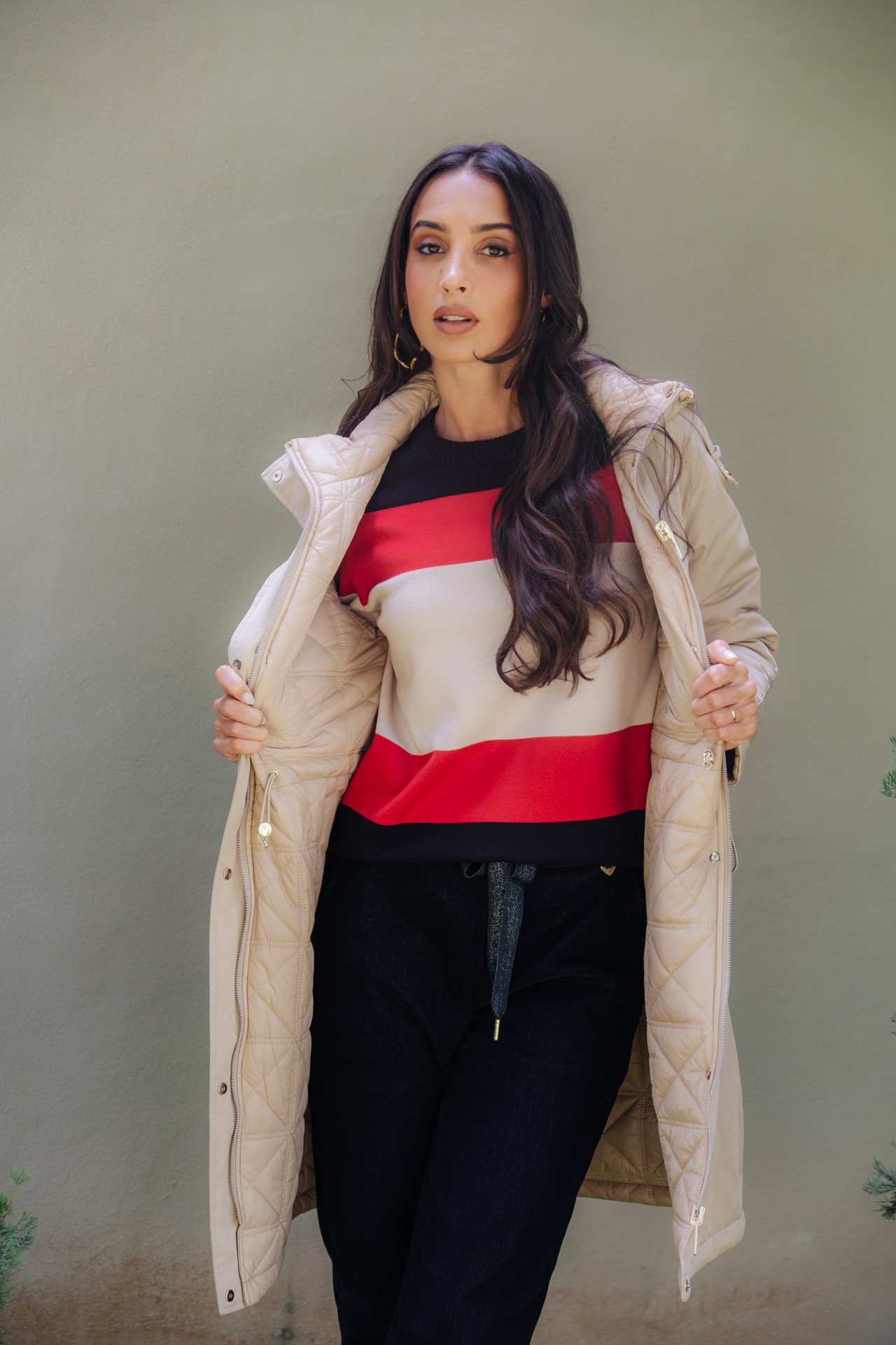 Reversible gabardine with light padding