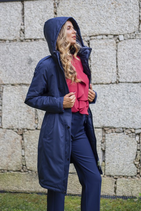 Reversible lightweight padded raincoat
