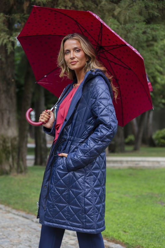 Reversible lightweight padded raincoat