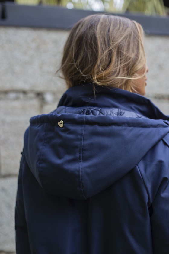 Reversible lightweight padded raincoat