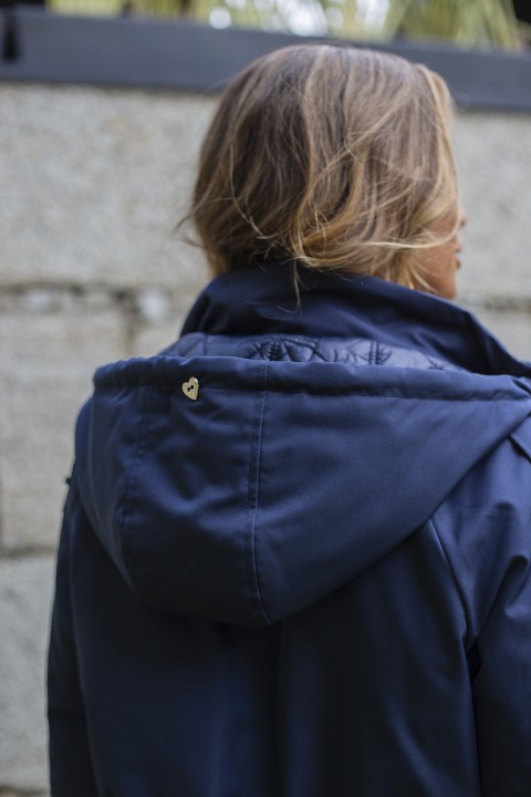 Reversible lightweight padded raincoat