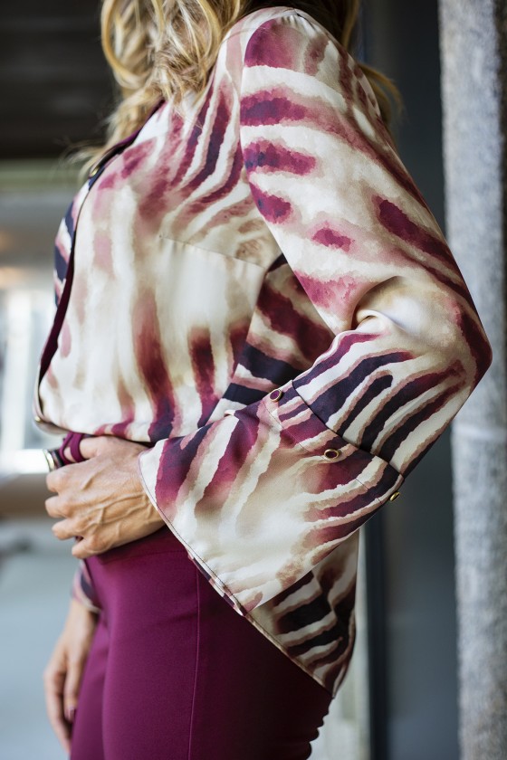 Asymmetrical printed tunic