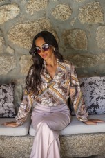 Paisley print tunic with flap pockets