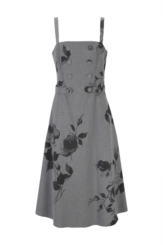 Vestido corpete estampado floral