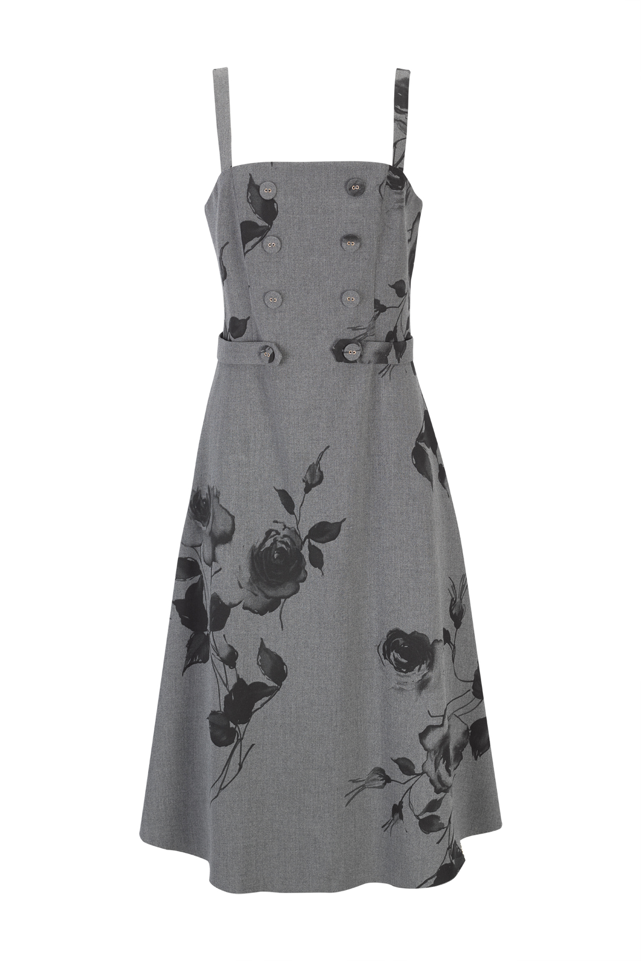 Vestido corpete estampado floral