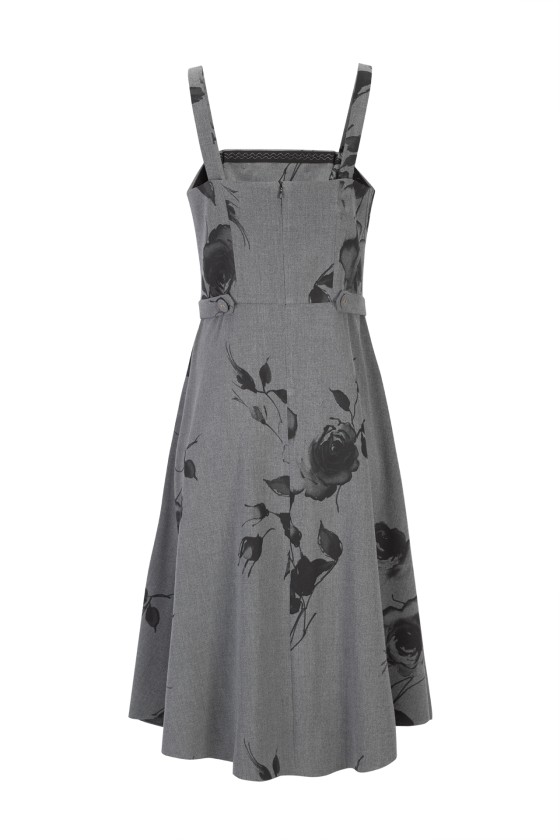 Vestido corpete estampado floral