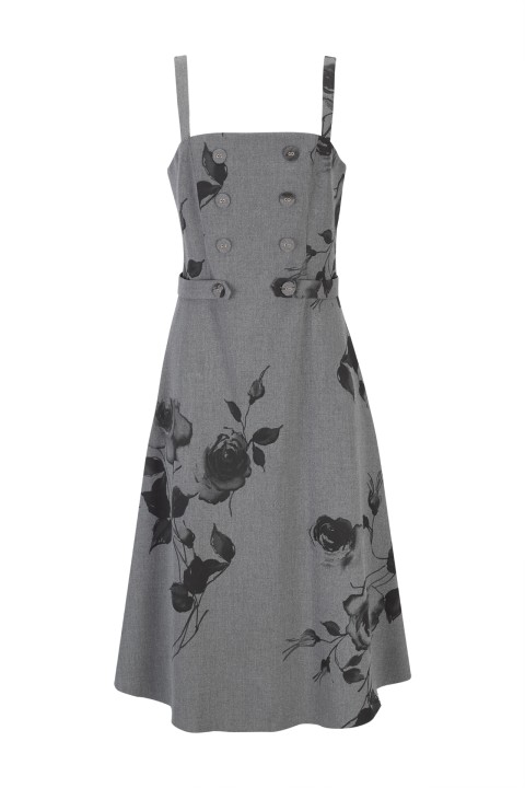 Vestido con corpi�o estampado floral