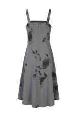 Vestido corpete estampado floral
