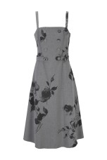 Vestido corpete estampado floral