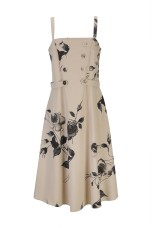 Vestido corpete estampado floral