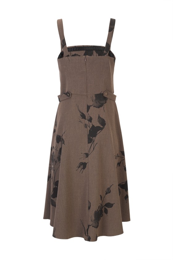 Vestido corpete estampado floral