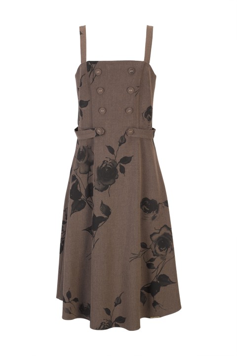 Vestido con corpi�o estampado floral