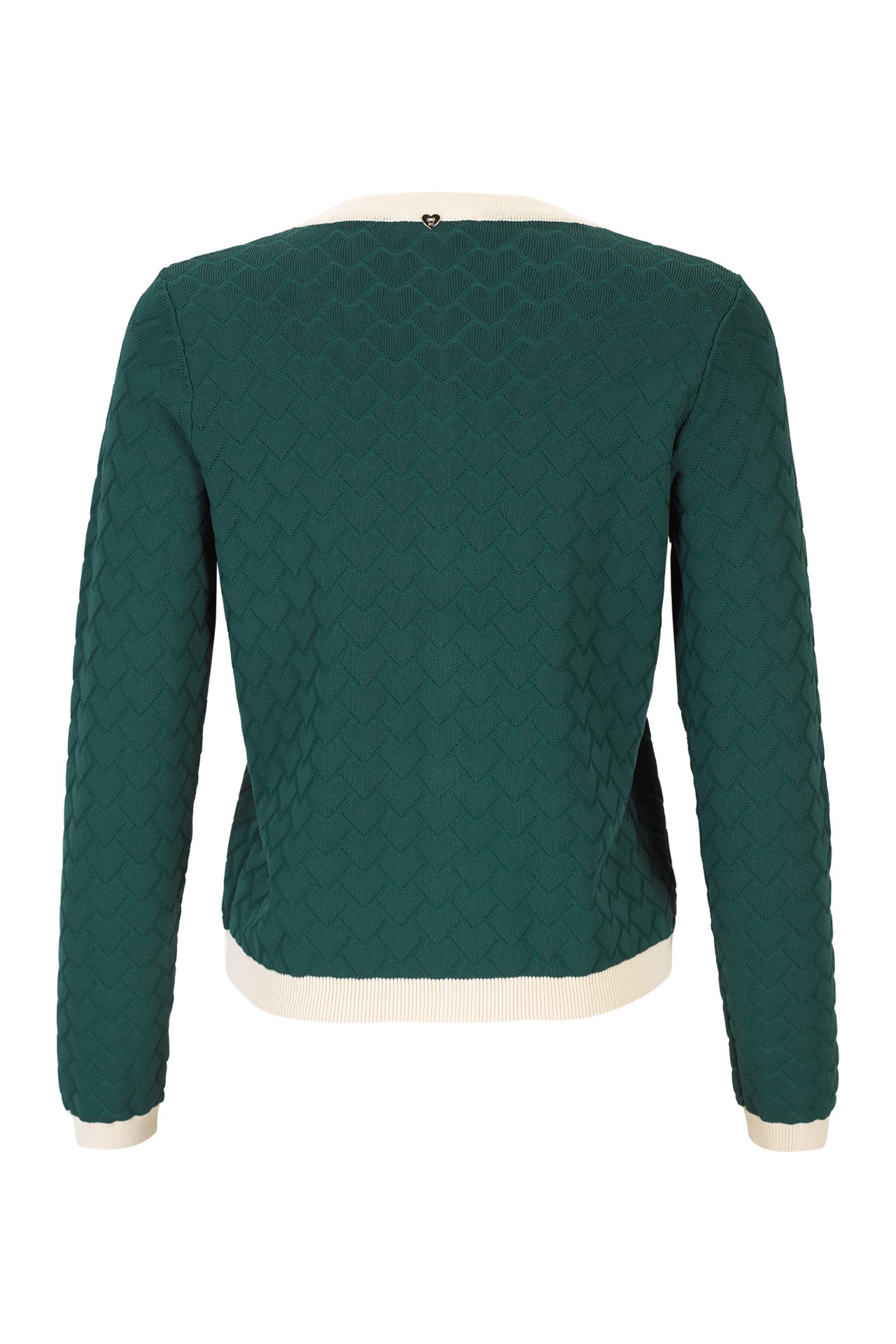 Knitted cardigan with heart-shaped buttons