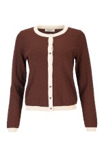 Knitted cardigan with heart-shaped buttons