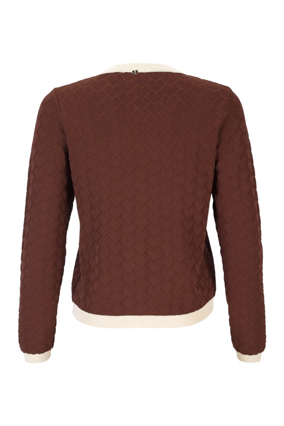 Knitted cardigan with heart-shaped buttons