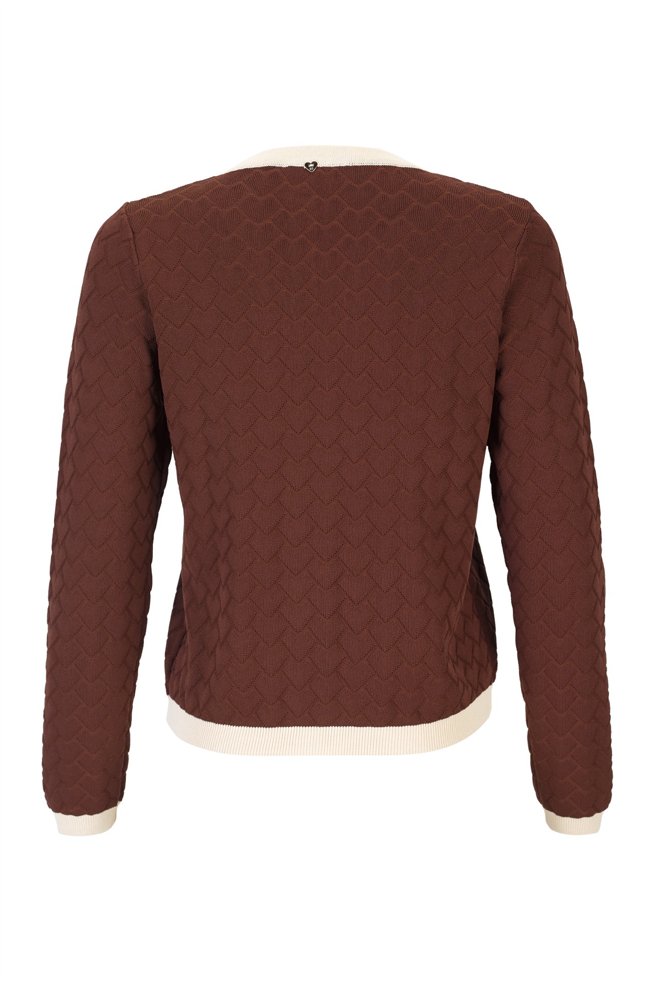 Knitted cardigan with heart-shaped buttons