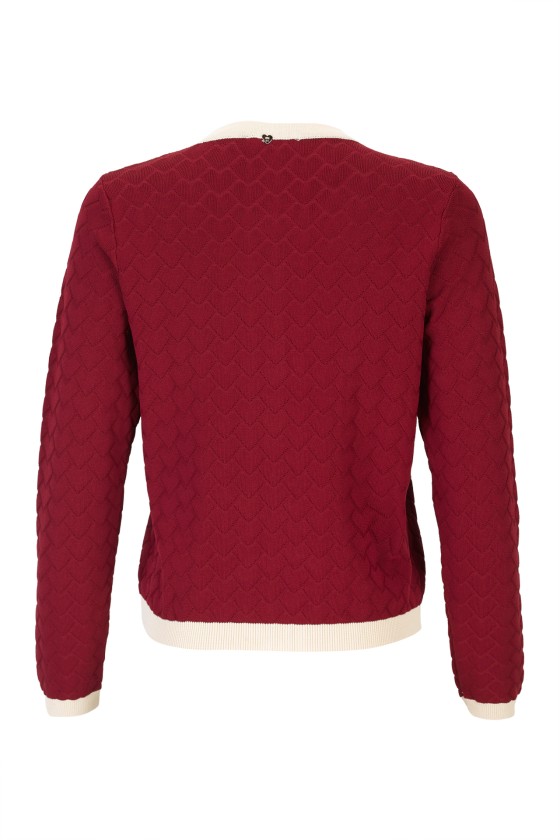 Knitted cardigan with heart-shaped buttons