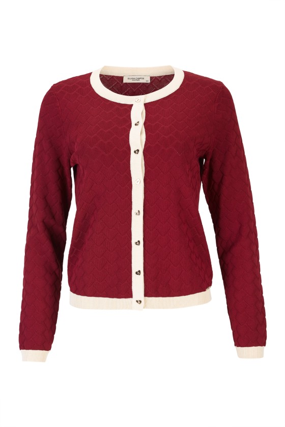 Knitted cardigan with heart-shaped buttons
