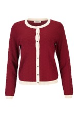 Knitted cardigan with heart-shaped buttons