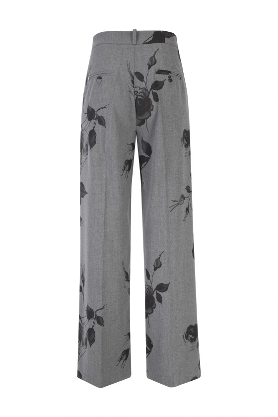 Calças pantalonas estampado floral