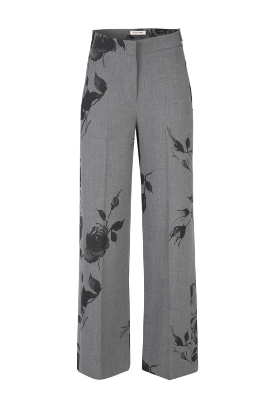Calças pantalonas estampado floral