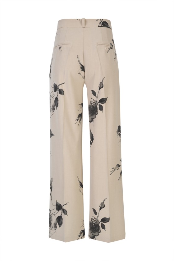 Calças pantalonas estampado floral