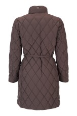 Parka acolchoada com cinto de fivela metálica