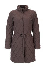 Parka acolchoada com cinto de fivela metálica