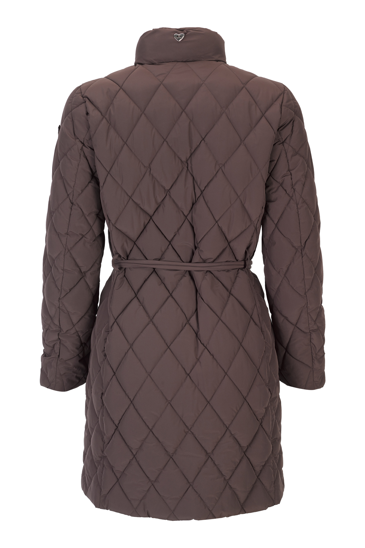 Parka acolchoada com cinto de fivela metálica