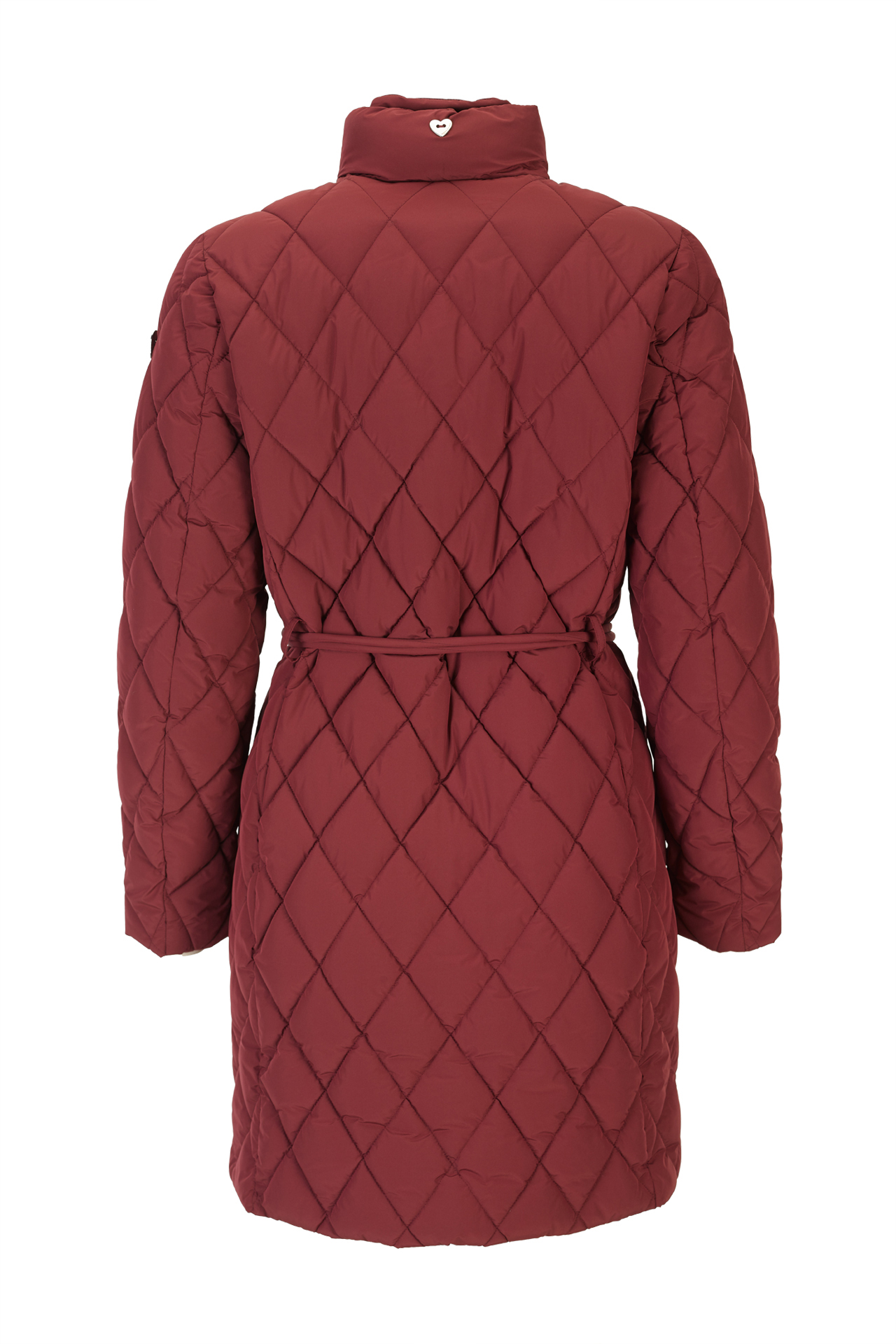 Parka acolchoada com cinto de fivela metálica