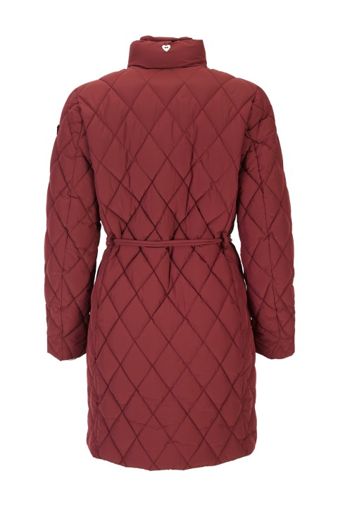 Parka acolchoada com cinto de fivela metálica Parka acolchoada com cinto de fivela metálica