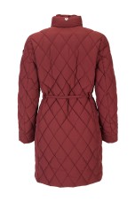Parka acolchoada com cinto de fivela metálica