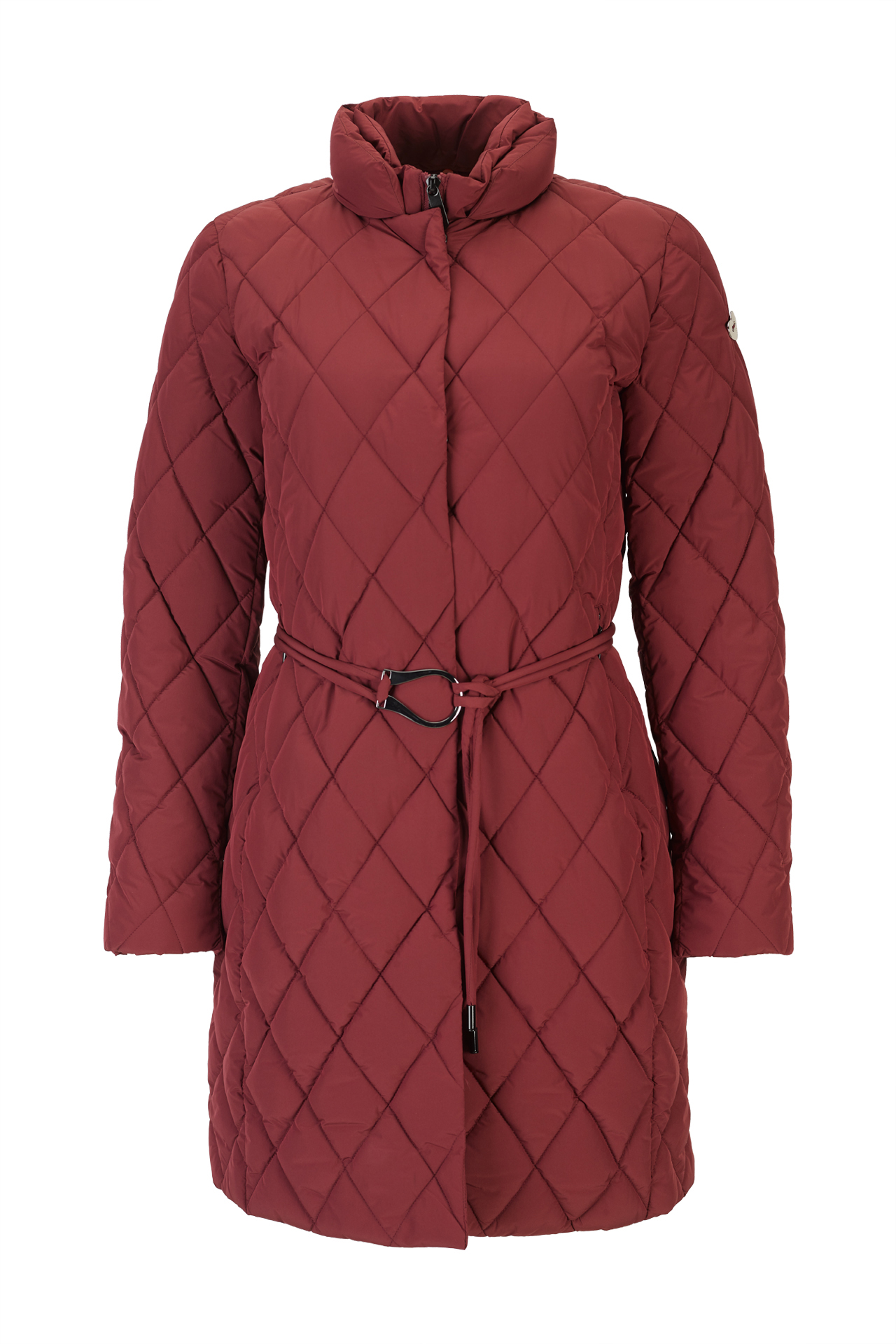 Parka acolchoada com cinto de fivela metálica