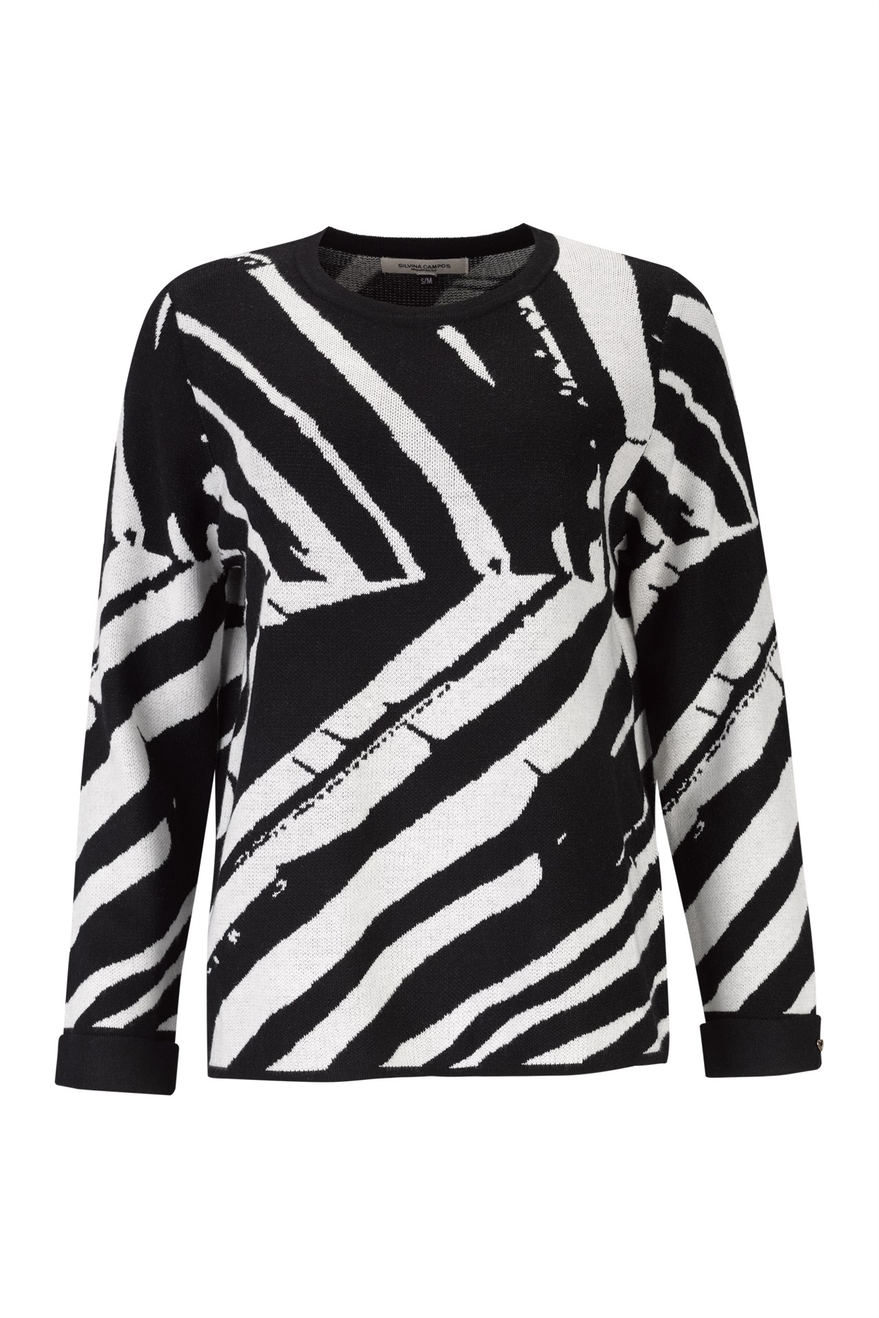 Camisola oversize com padrão zebra