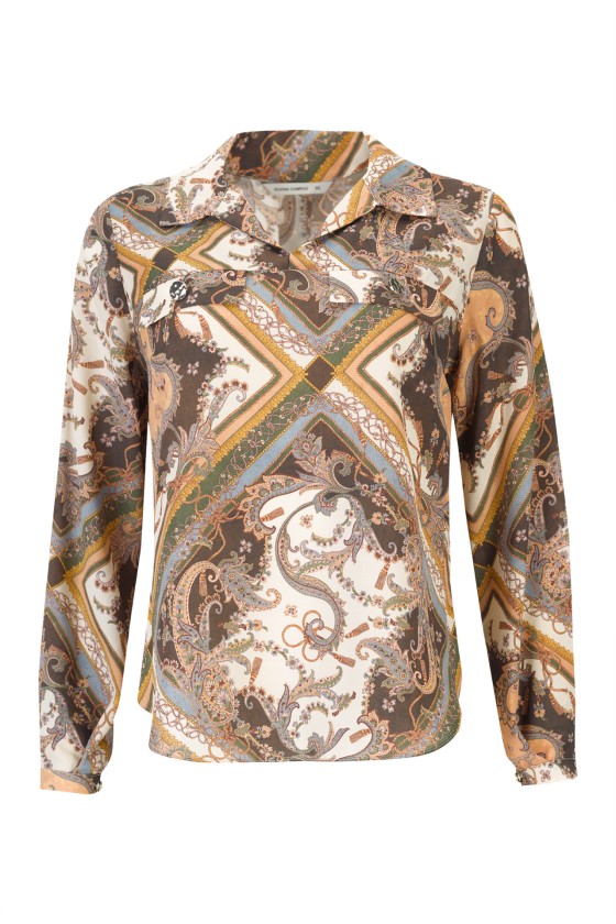 Paisley print tunic with flap pockets