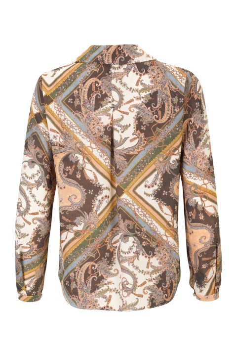 Paisley print tunic with flap pockets