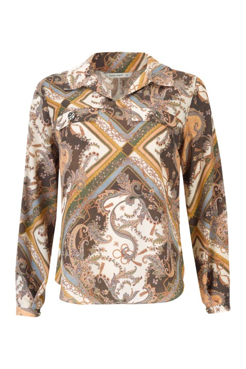 Paisley print tunic with flap pockets