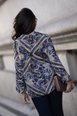 Paisley print tunic with flap pockets
