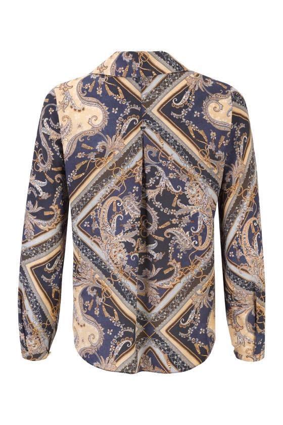 Paisley print tunic with flap pockets